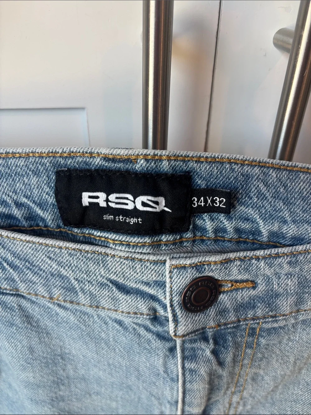 RSQ by Tillys (34x32) Light Blue Slim Straight Men's Jeans